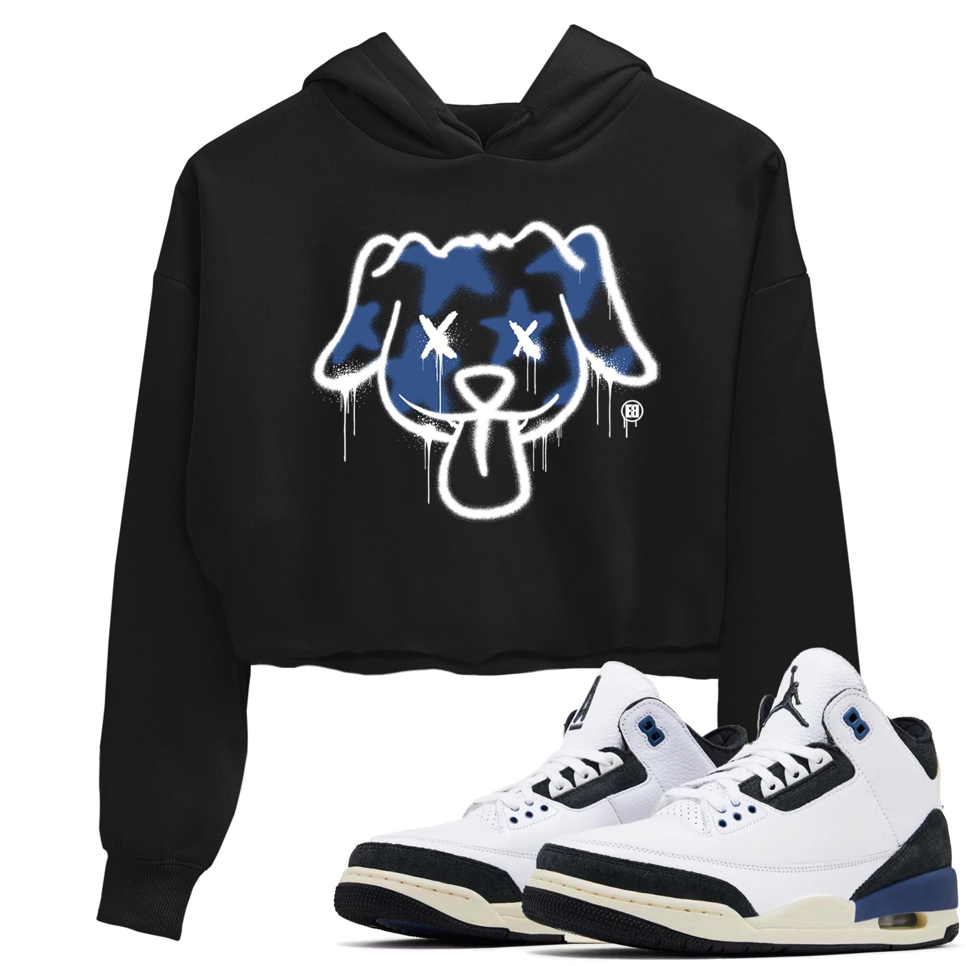 A Ma Maniere Air Jordan 3 Diffused Blue shirts to match jordans Graffiti Dog graphic tee Jordan 3 For The Love best t-shirts to wear with jordans SNRT Sneaker Tees unisex cotton Black 1 crop tee