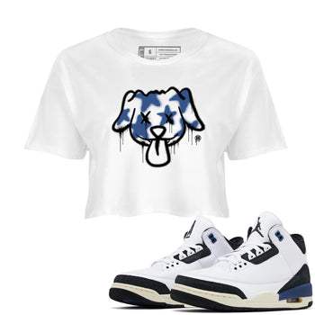 A Ma Maniere Air Jordan 3 Diffused Blue shirts to match jordans Graffiti Dog graphic tee Jordan 3 For The Love best t-shirts to wear with jordans SNRT Sneaker Tees unisex cotton White 1 crop tee