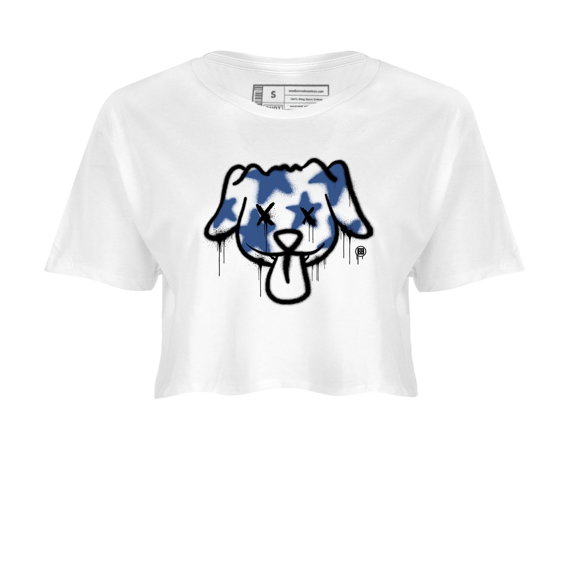 A Ma Maniere Air Jordan 3 Diffused Blue shirts to match jordans Graffiti Dog graphic tee Jordan 3 For The Love best t-shirts to wear with jordans SNRT Sneaker Tees unisex cotton White 2 crop tee
