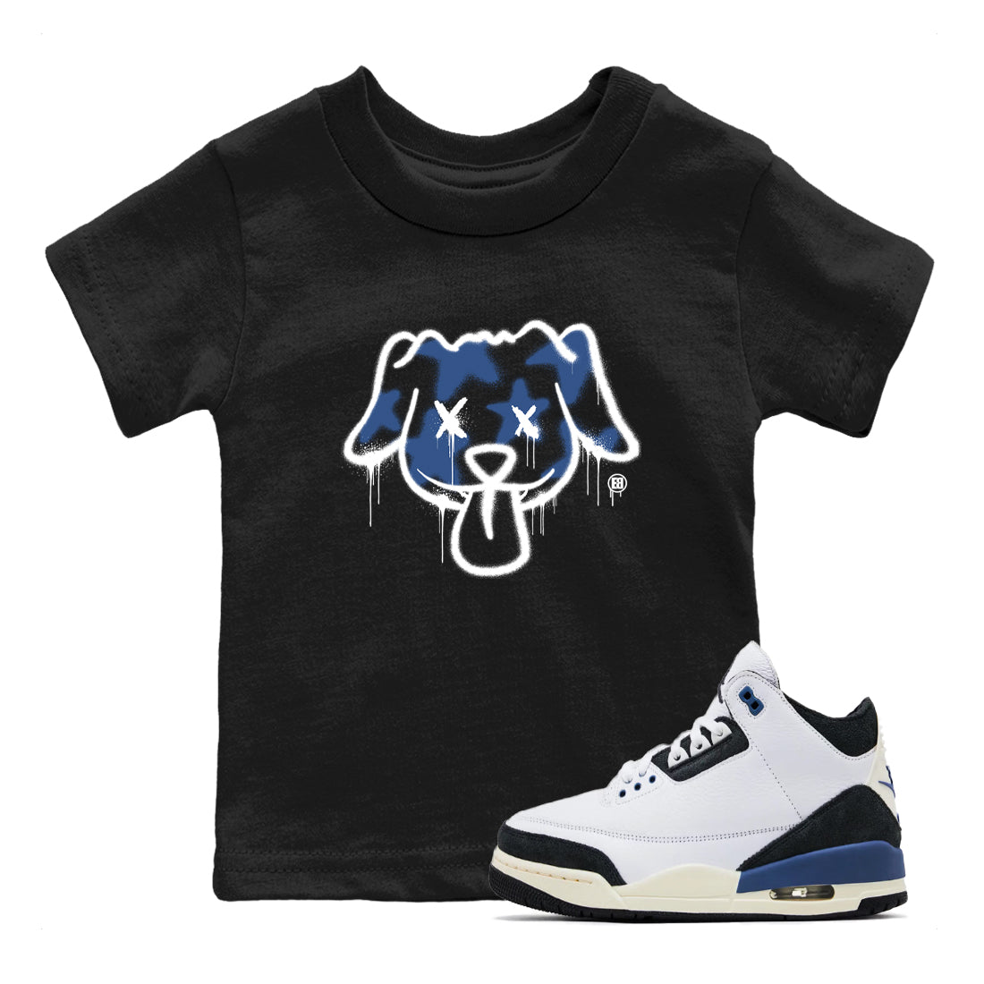 A Ma Maniere Air Jordan 3 Diffused Blue shirts to match jordans Graffiti Dog graphic tee Jordan 3 For The Love best t-shirts to wear with jordans SNRT Sneaker Tees Youth Baby Black 1 tee