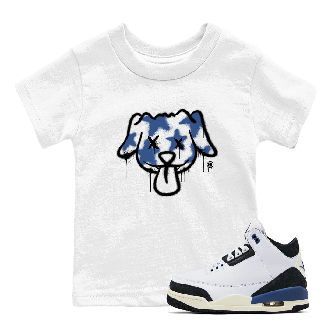 A Ma Maniere Air Jordan 3 Diffused Blue shirts to match jordans Graffiti Dog graphic tee Jordan 3 For The Love best t-shirts to wear with jordans SNRT Sneaker Tees Youth Baby White 1 tee