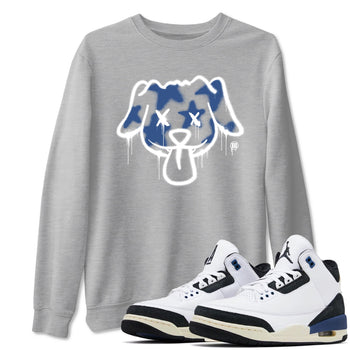 A Ma Maniere Air Jordan 3 Diffused Blue shirts to match jordans Graffiti Dog graphic tee Jordan 3 For The Love best t-shirts to wear with jordans SNRT Sneaker Tees unisex cotton Heather Grey 1 shirts