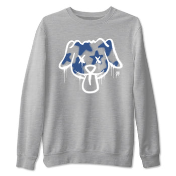 A Ma Maniere Air Jordan 3 Diffused Blue shirts to match jordans Graffiti Dog graphic tee Jordan 3 For The Love best t-shirts to wear with jordans SNRT Sneaker Tees unisex cotton Heather Grey 2 shirts