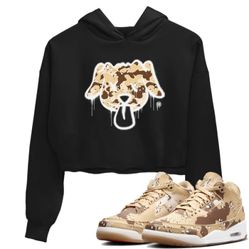 WNBA x Air Jordan 3 “Desert Camo” shirts to match jordans Graffiti Dog sneaker match tees Air Jordan 3 Desert Camo SNRT Sneaker Release Tees Clothing Sneakerhead ShirtsBlack 1 crop tee