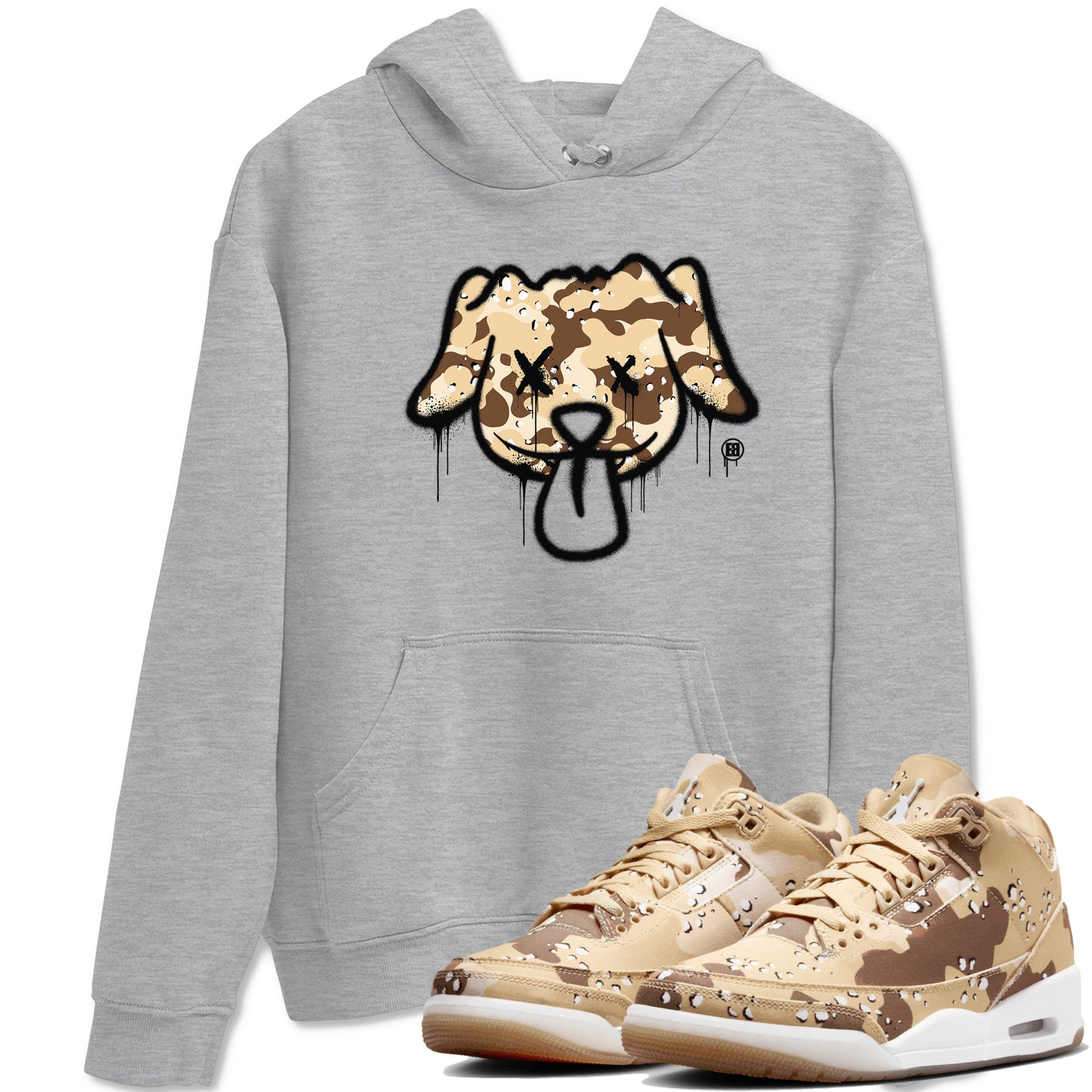 WNBA x Air Jordan 3 “Desert Camo” shirts to match jordans Graffiti Dog sneaker match tees Air Jordan 3 Desert Camo SNRT Sneaker Release Tees Clothing Sneakerhead ShirtsHeather Grey 1 unisex cotton tee