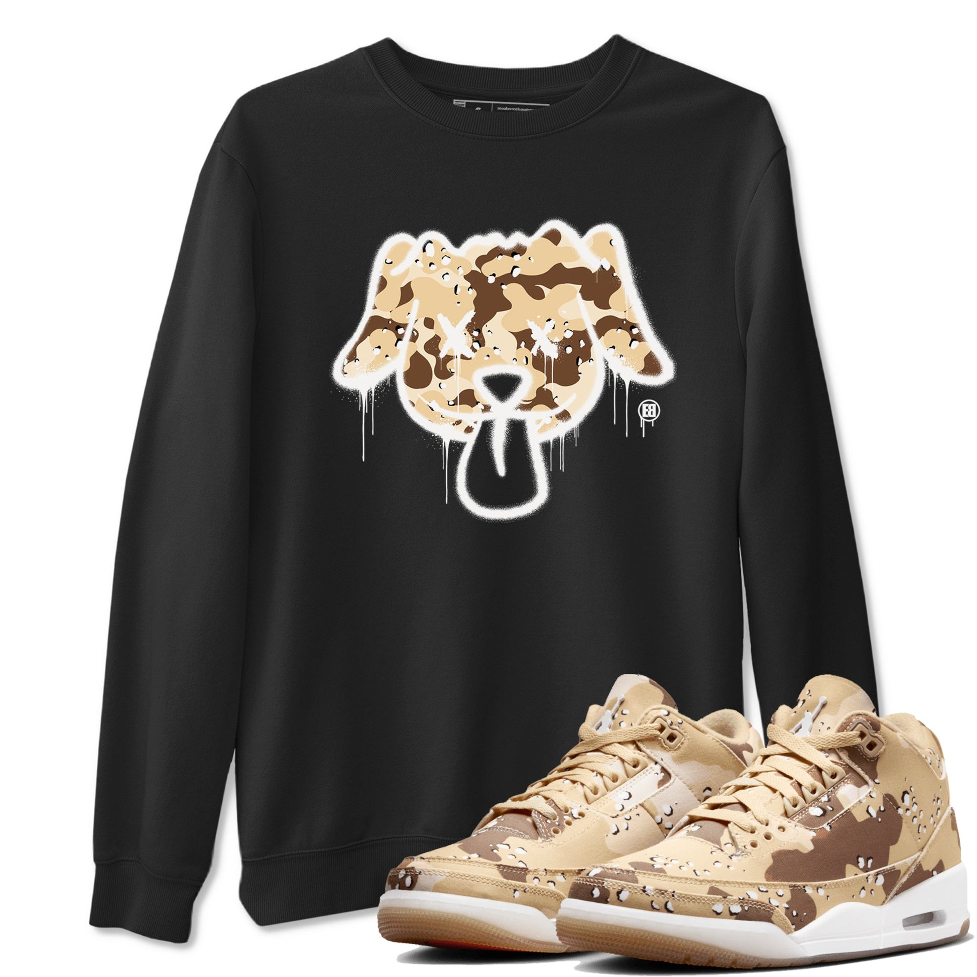 WNBA x Air Jordan 3 “Desert Camo” shirts to match jordans Graffiti Dog sneaker match tees Air Jordan 3 Desert Camo SNRT Sneaker Release Tees Clothing Sneakerhead ShirtsBlack 1 unisex cotton tee