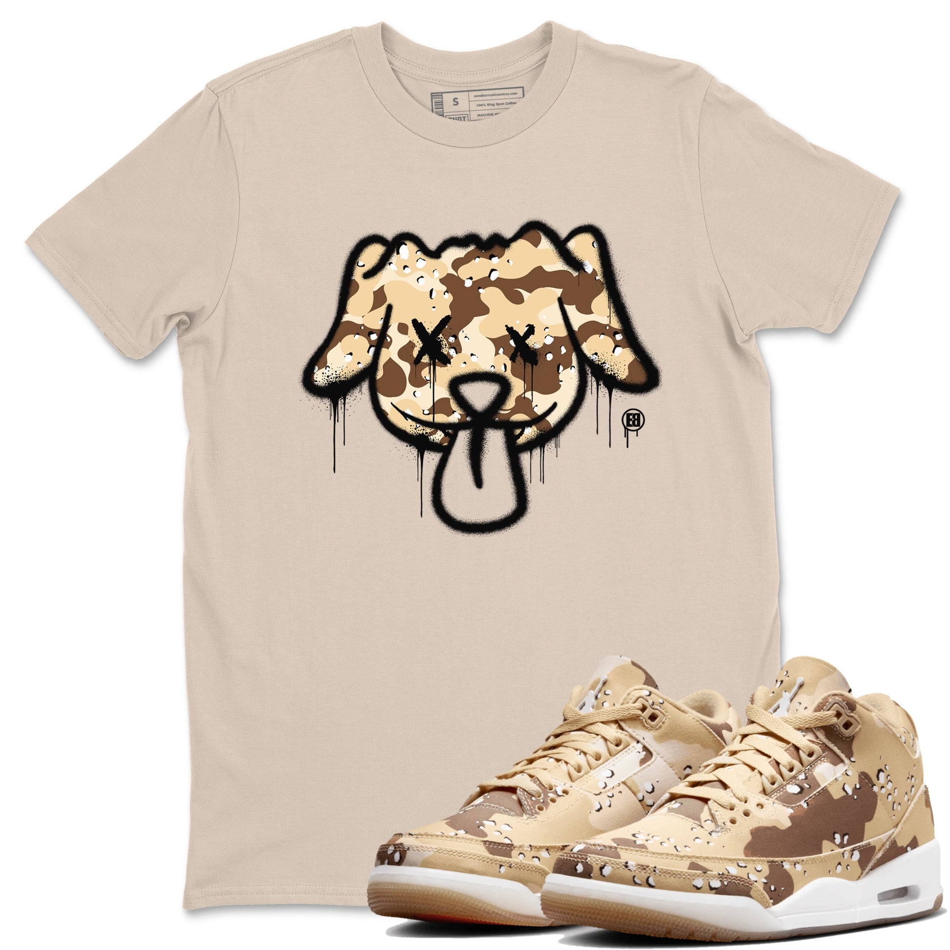 WNBA x Air Jordan 3 “Desert Camo” shirts to match jordans Graffiti Dog sneaker match tees Air Jordan 3 Desert Camo SNRT Sneaker Release Tees Clothing Sneakerhead ShirtsSand 1 unisex cotton tee