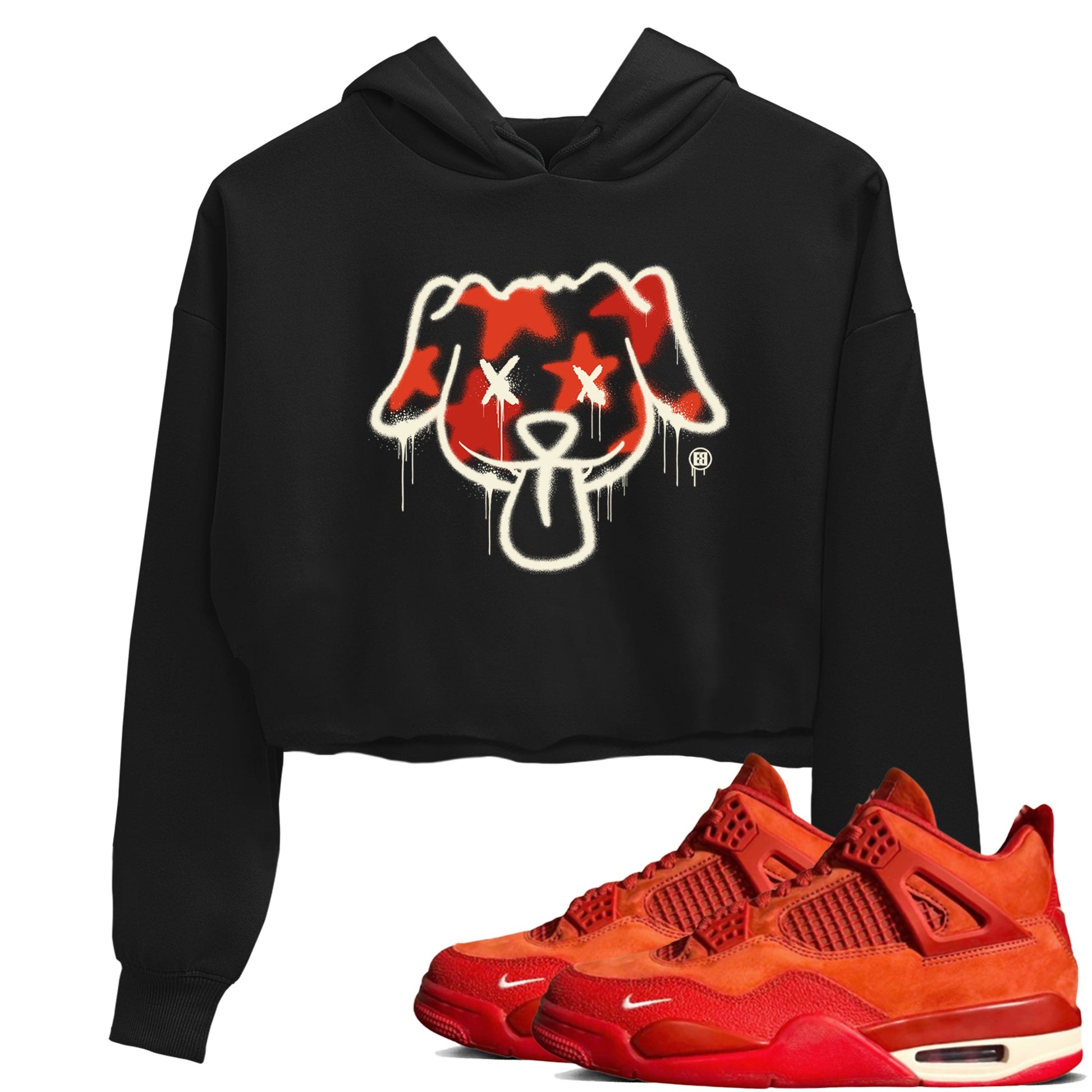 4s Nigel Sylvesterto match jordans Graffiti Dog best t shirts to wear with jordans Nigel Sylvester x Air Jordan 4 Brick by Brick match shoes to clothes SNRT Sneaker Tees unisex cotton Black 1 crop tee