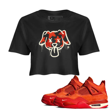 4s Nigel Sylvesterto match jordans Graffiti Dog best t shirts to wear with jordans Nigel Sylvester x Air Jordan 4 Brick by Brick match shoes to clothes SNRT Sneaker Tees unisex cotton Black 1 crop tee