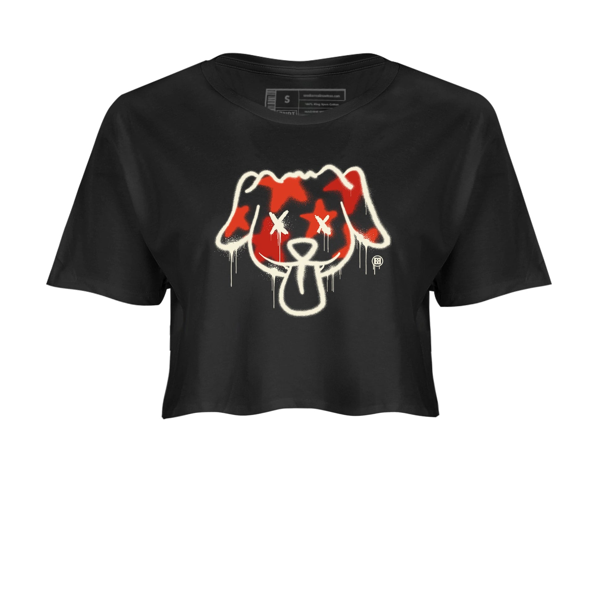 4s Nigel Sylvesterto match jordans Graffiti Dog best t shirts to wear with jordans Nigel Sylvester x Air Jordan 4 Brick by Brick match shoes to clothes SNRT Sneaker Tees unisex cotton Black 2 crop tee