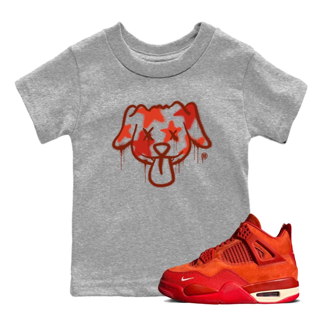 4s Nigel Sylvesterto match jordans Graffiti Dog best t shirts to wear with jordans Nigel Sylvester x Air Jordan 4 Brick by Brick match shoes to clothes SNRT Sneaker Tees Youth Baby Heather Grey 1 tee