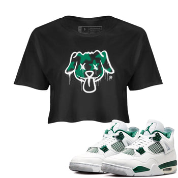 4s Oxidized Green shirts to match jordans Graffiti Dog sneaker match tees Air Jordan 4 Oxidized Green SNRT Sneaker Tees streetwear brand Black 1 crop tee