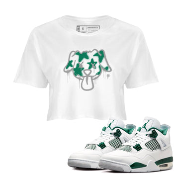 4s Oxidized Green shirts to match jordans Graffiti Dog sneaker match tees Air Jordan 4 Oxidized Green SNRT Sneaker Tees streetwear brand White 1 crop tee