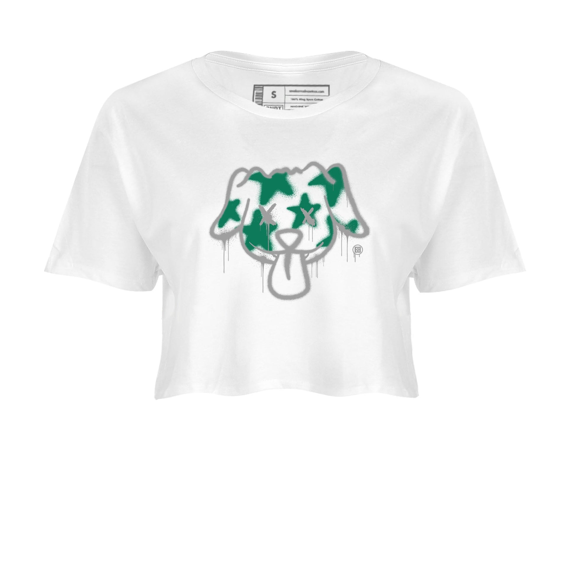 4s Oxidized Green shirts to match jordans Graffiti Dog sneaker match tees Air Jordan 4 Oxidized Green SNRT Sneaker Tees streetwear brand White 2 crop tee