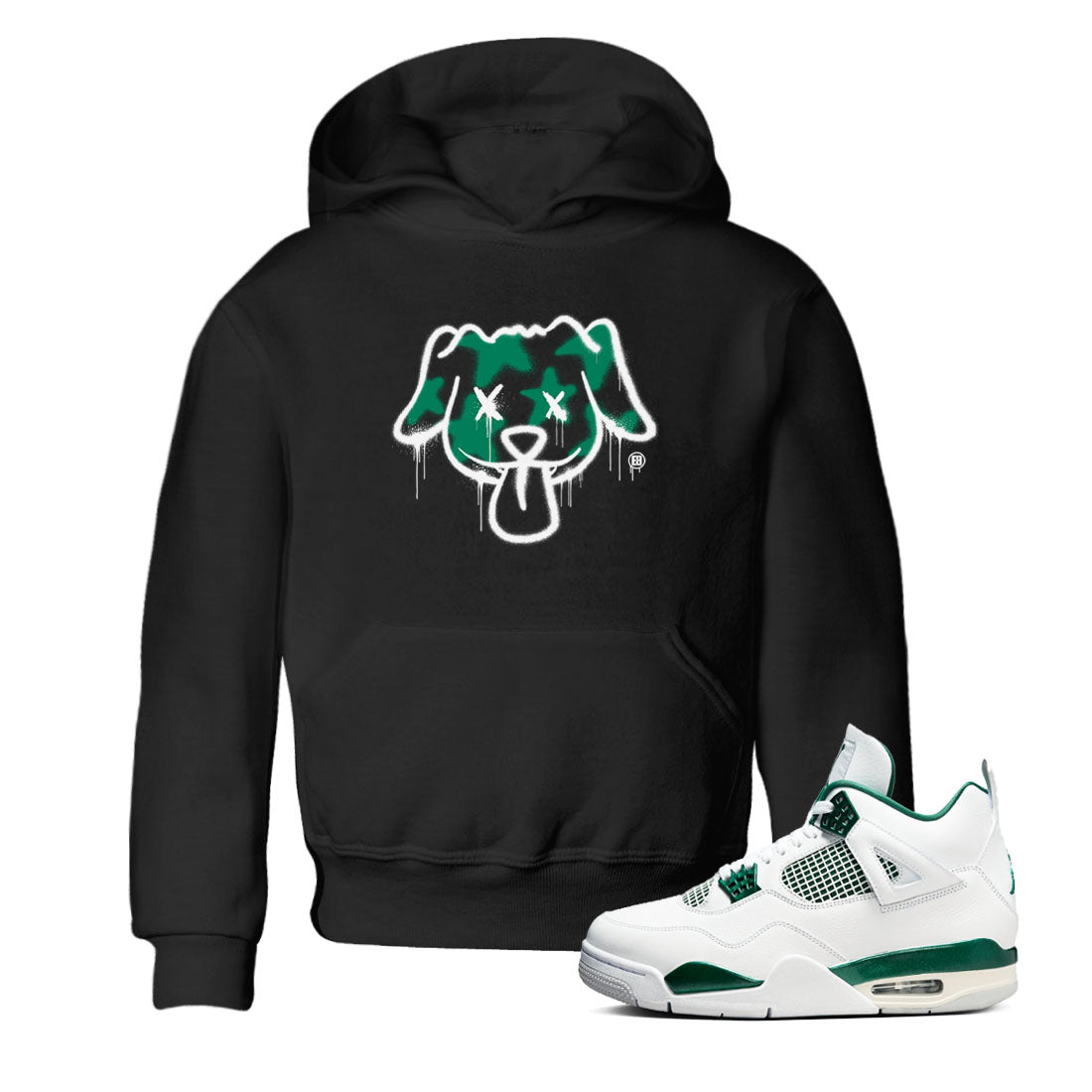 4s Oxidized Green shirts to match jordans Graffiti Dog sneaker match tees Air Jordan 4 Oxidized Green SNRT Sneaker Tees streetwear brand Baby and Youth Black 1 cotton tee
