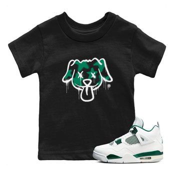4s Oxidized Green shirts to match jordans Graffiti Dog sneaker match tees Air Jordan 4 Oxidized Green SNRT Sneaker Tees streetwear brand Baby and Youth Black 1 cotton tee
