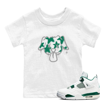 4s Oxidized Green shirts to match jordans Graffiti Dog sneaker match tees Air Jordan 4 Oxidized Green SNRT Sneaker Tees streetwear brand Baby and Youth White 1 cotton tee