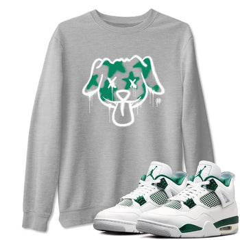 4s Oxidized Green shirts to match jordans Graffiti Dog sneaker match tees Air Jordan 4 Oxidized Green SNRT Sneaker Tees streetwear brand Heather Grey 1 unisex cotton tee