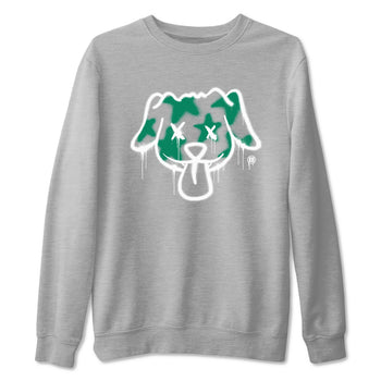 4s Oxidized Green shirts to match jordans Graffiti Dog sneaker match tees Air Jordan 4 Oxidized Green SNRT Sneaker Tees streetwear brand Heather Grey 2 unisex cotton tee