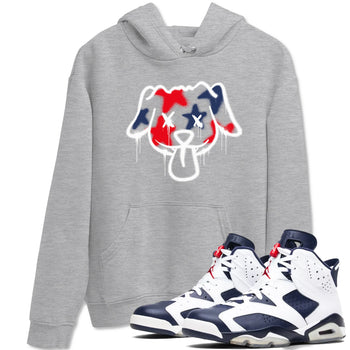 6s White And Midnight Navy shirts to match jordans Graffiti Dog sneaker match tees Air Jordan 6 White And Midnight Navy SNRT Sneaker Tees streetwear brand Heather Grey 1 unisex cotton tee