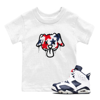 6s White And Midnight Navy shirts to match jordans Graffiti Dog sneaker match tees Air Jordan 6 White And Midnight Navy SNRT Sneaker Tees streetwear brand Baby and Youth White 1 cotton tee