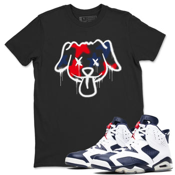 6s White And Midnight Navy shirts to match jordans Graffiti Dog sneaker match tees Air Jordan 6 White And Midnight Navy SNRT Sneaker Tees streetwear brand Black 1 unisex cotton tee