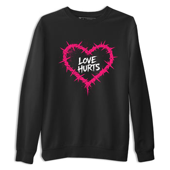 Sneaker match tees – Sneaker Tees To Match Air Jordan 4 Pink Thunder Shoes – Graffiti Love Hurts Tee Black 2