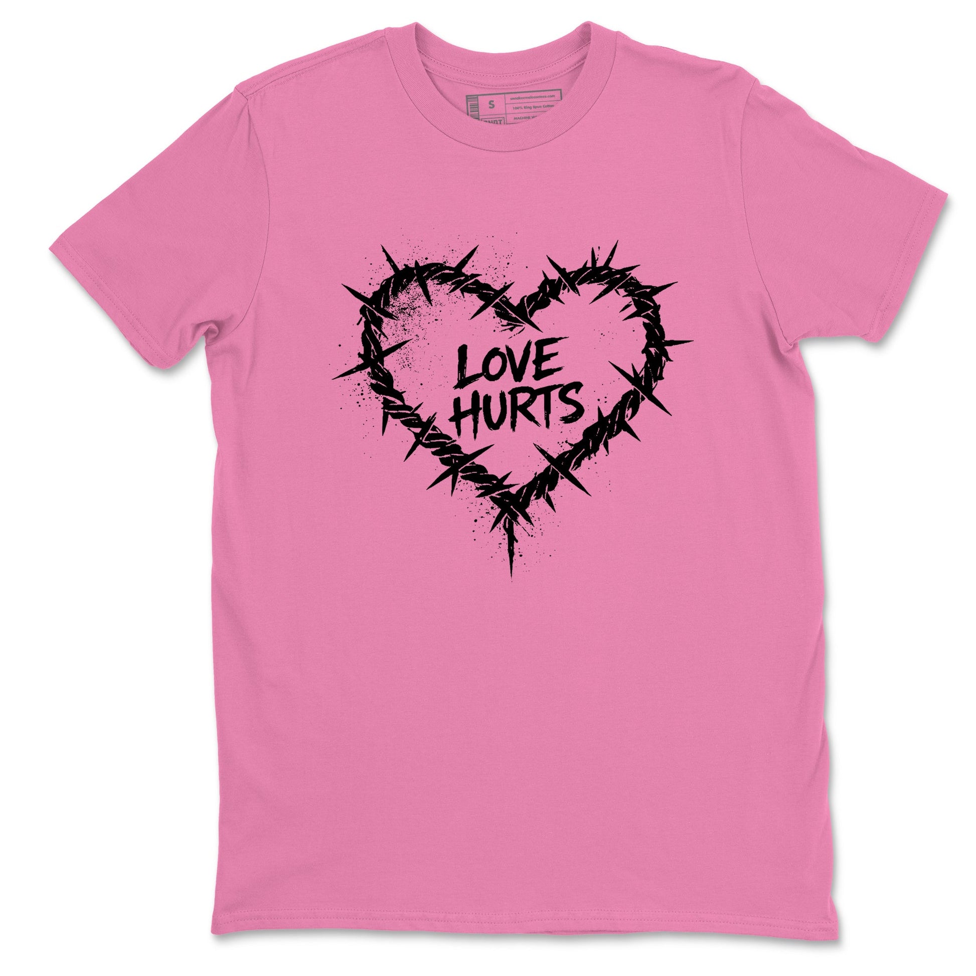 Sneaker match tees – Sneaker Tees To Match Air Jordan 4 Pink Thunder Shoes – Graffiti Love Hurts Tee Bubble Gum 2