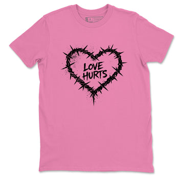 Sneaker match tees – Sneaker Tees To Match Air Jordan 4 Pink Thunder Shoes – Graffiti Love Hurts Tee Bubble Gum 2