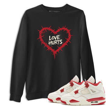 Sneaker match tees – Sneaker Tees To Match Air Jordan 4 Valentines Day Shoes – Graffiti Love Hurts Tee Black 1
