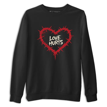Sneaker match tees – Sneaker Tees To Match Air Jordan 4 Valentines Day Shoes – Graffiti Love Hurts Tee Black 2
