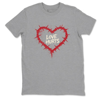 Sneaker match tees – Sneaker Tees To Match Air Jordan 4 Valentines Day Shoes – Graffiti Love Hurts Tee Heather Grey 2