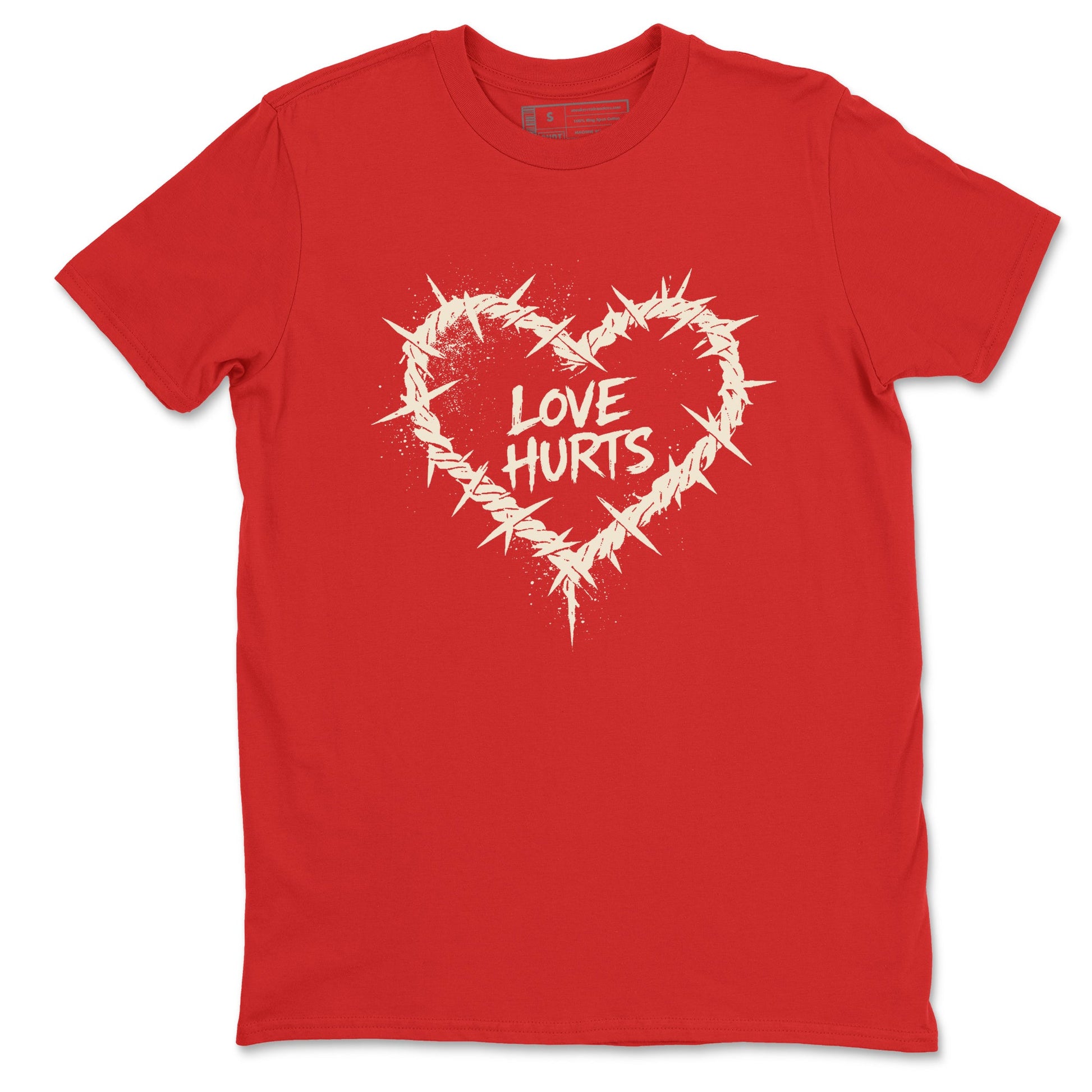 Sneaker match tees – Sneaker Tees To Match Air Jordan 4 Valentines Day Shoes – Graffiti Love Hurts Tee Red 2