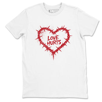Sneaker match tees – Sneaker Tees To Match Air Jordan 4 Valentines Day Shoes – Graffiti Love Hurts Tee White 2
