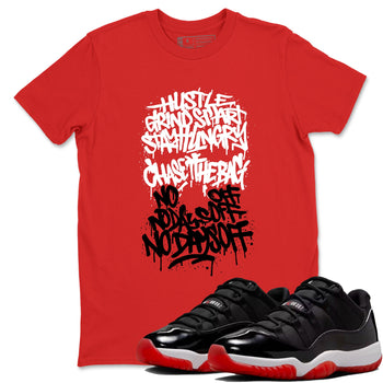 Air Jordan 11 Low Bred sneaker match tee Graffiti Scream sneaker match tees Air Jordan 11 Bred best t-shirts to match jordans SNRT Sneaker Tees unisex cotton Red 1 shirts