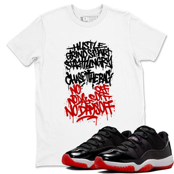 Air Jordan 11 Low Bred sneaker match tee Graffiti Scream sneaker match tees Air Jordan 11 Bred best t-shirts to match jordans SNRT Sneaker Tees unisex cotton White 1 shirts