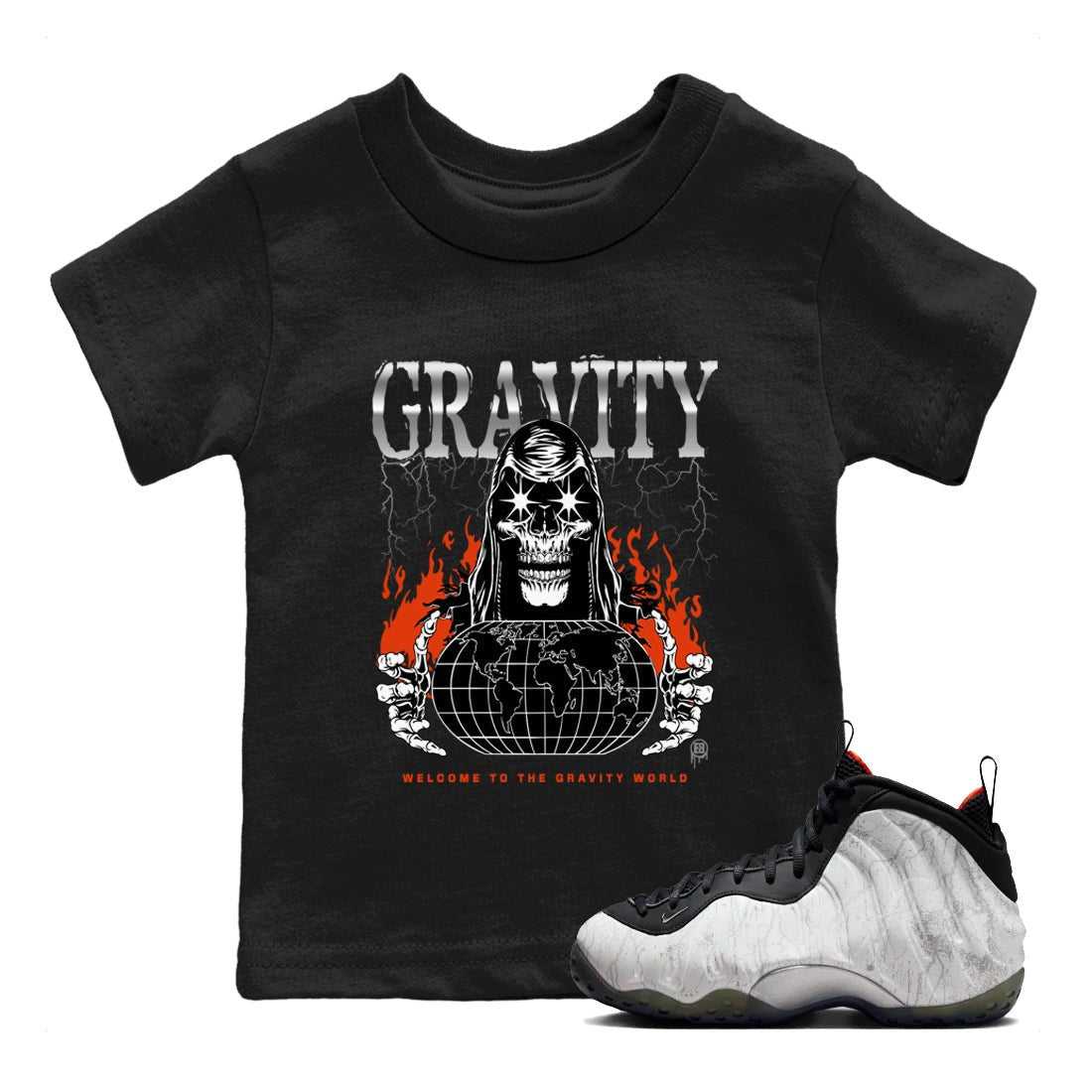 Foams One Jin shirts to match jordans Gravity sneaker match tees Air Foamposite One Jin match shoes to clothes SNRT Sneaker Tees Youth Baby Black 1 tee