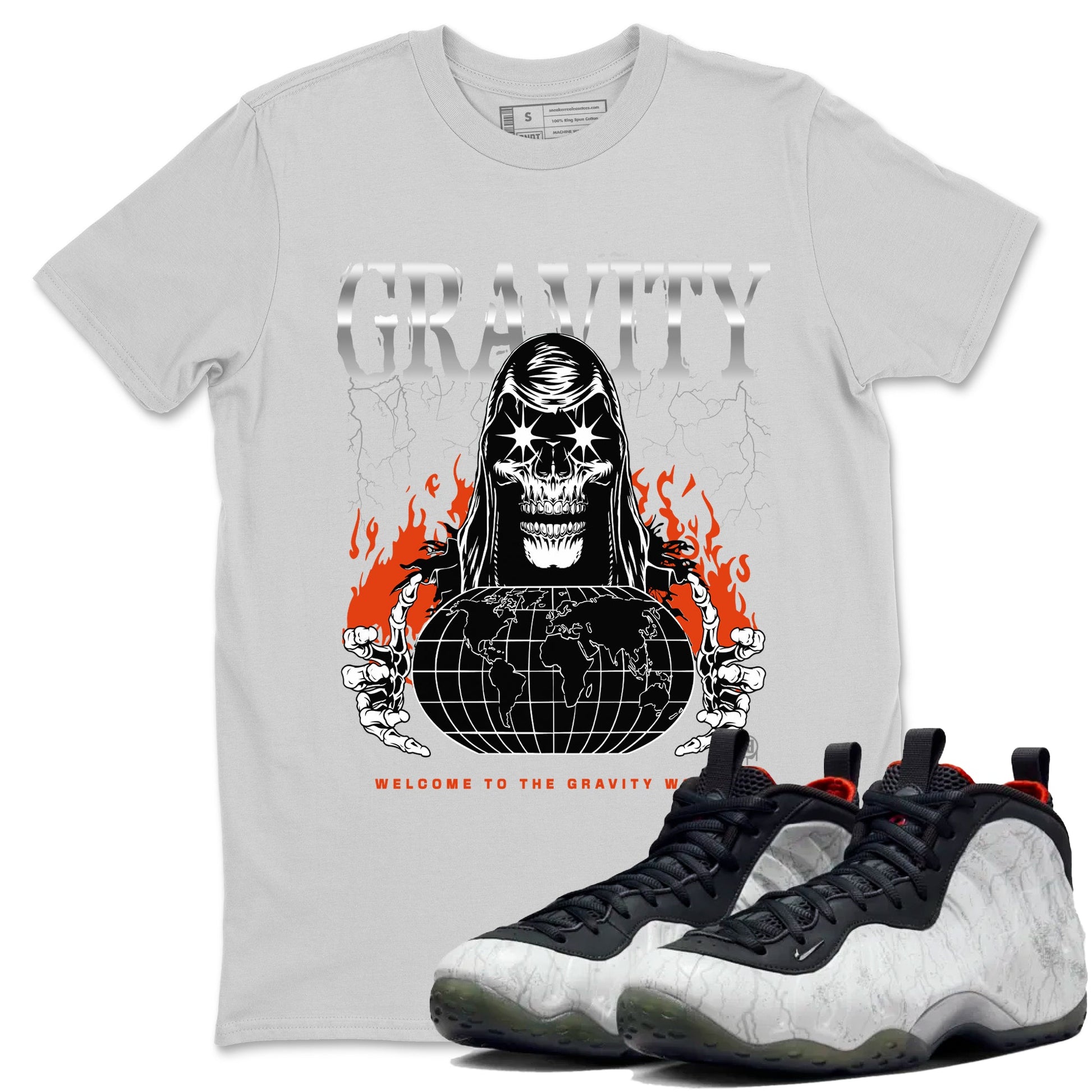 Foams One Jin shirts to match jordans Gravity sneaker match tees Air Foamposite One Jin match shoes to clothes SNRT Sneaker Tees unisex cotton Silver 1 shirts