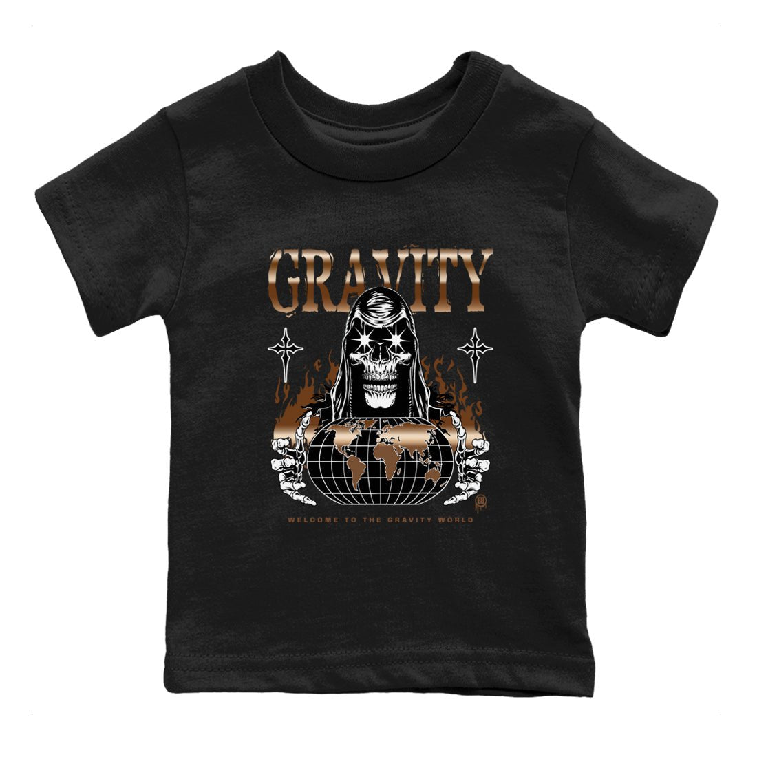 Air Foamposite 1 Metallic Copper Shirts To Match Jordans Gravity Sneaker Shirts Air Foamposite One Metallic Copper SNRT Sneaker Release Tees Baby Youth Toddler Black 2 crew neck shirts