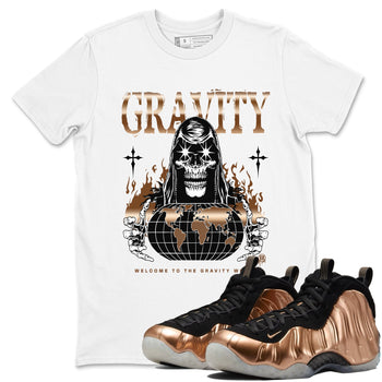 Air Foamposite 1 Metallic Copper Shirts To Match Jordans Gravity Sneaker Shirts Air Foamposite One Metallic Copper SNRT Sneaker Release Tees Unisex Cotton Crew Neck White 1 crew neck shirts