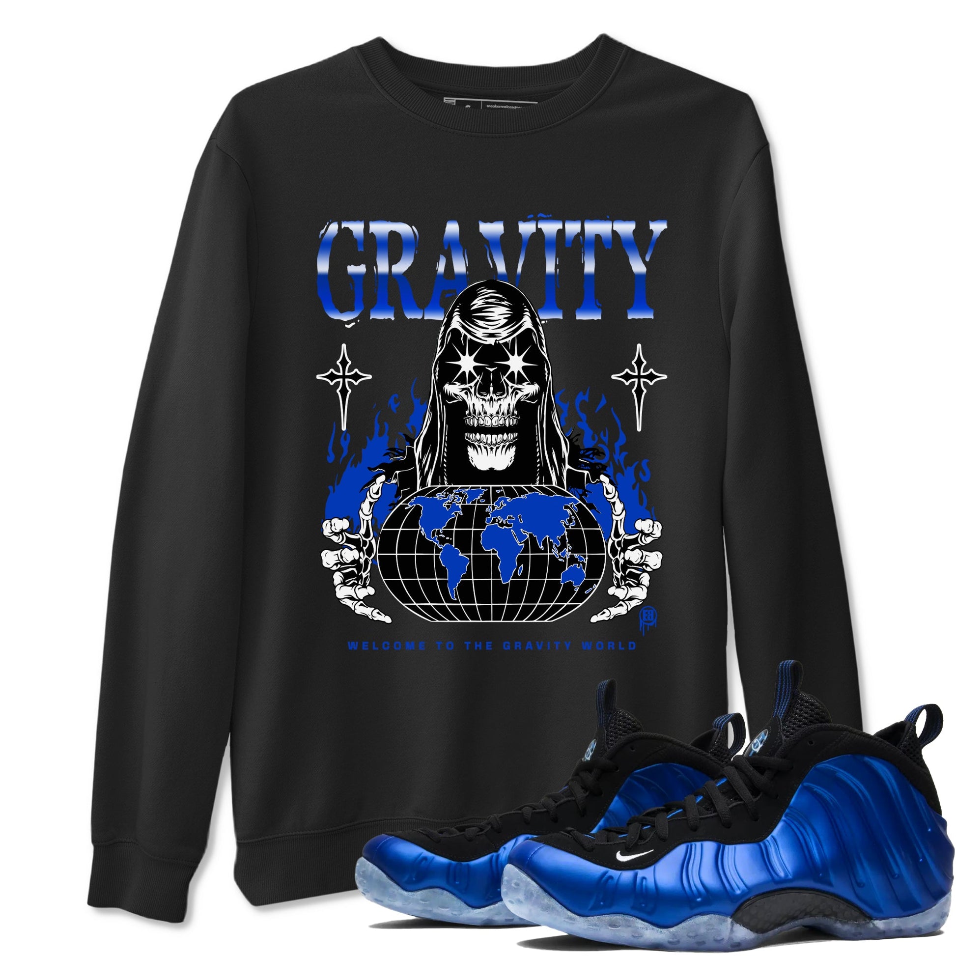 Air Foamposite One Royal shirts to match jordans Gravity sneaker match tees Air Foamposite One Royal SNRT Sneaker Release Tees unisex cotton Black 1 crew neck shirts
