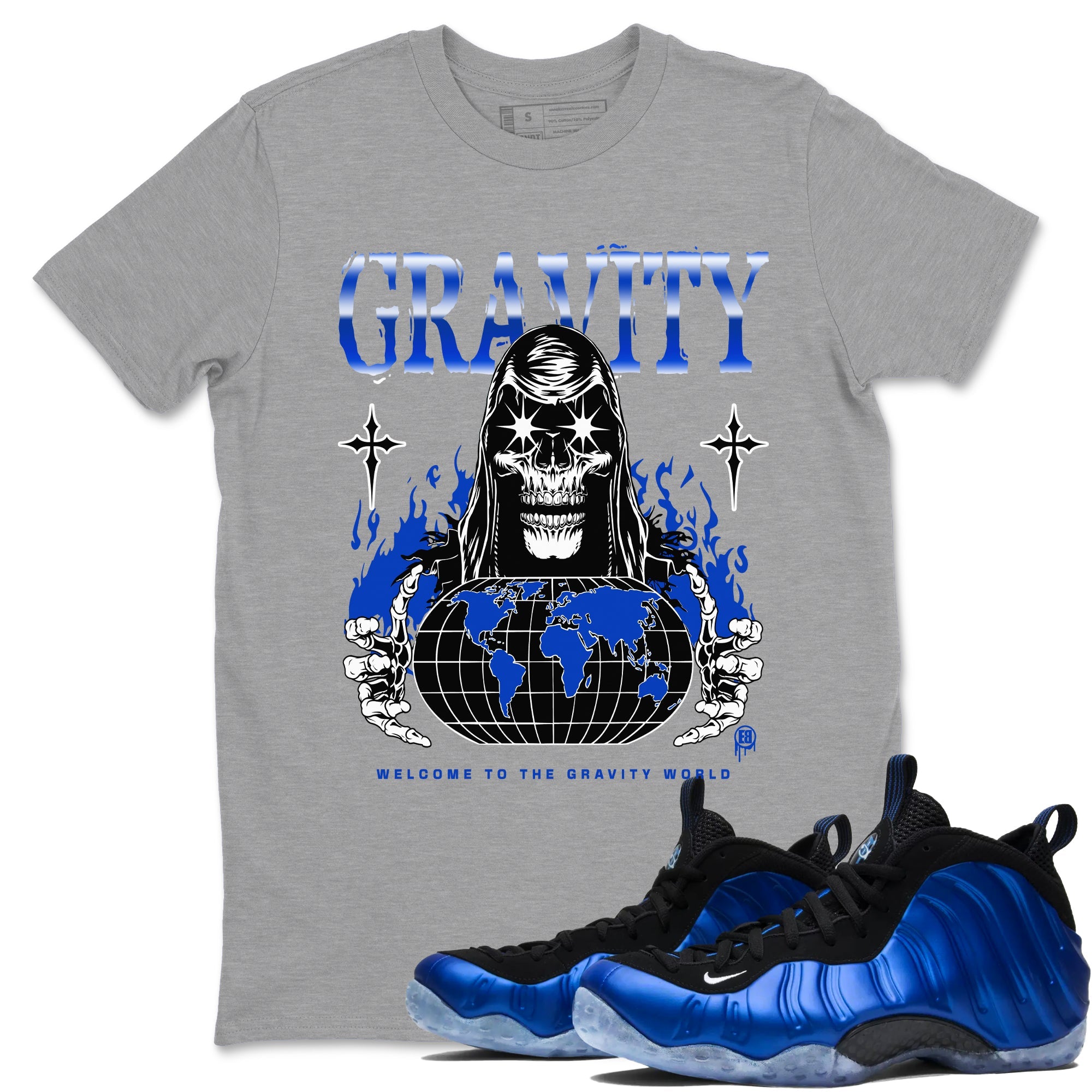Air Foamposite One Royal shirts to match jordans Gravity sneaker match tees Air Foamposite One Royal SNRT Sneaker Release Tees unisex cotton Heather Grey 1 crew neck shirts