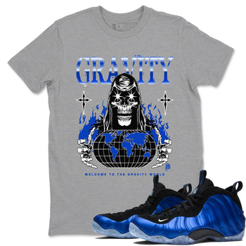 Air Foamposite One Royal shirts to match jordans Gravity sneaker match tees Air Foamposite One Royal SNRT Sneaker Release Tees unisex cotton Heather Grey 1 crew neck shirts