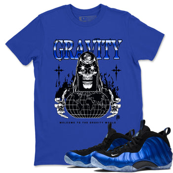 Air Foamposite One Royal shirts to match jordans Gravity sneaker match tees Air Foamposite One Royal SNRT Sneaker Release Tees unisex cotton Royal Blue 1 crew neck shirts