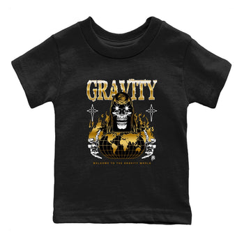 1s Black Metallic Gold shirts to match jordans Gravity sneaker match tees Jordan 1 High OG Black and Gold SNRT Sneaker Tees streetwear brand Baby and Youth Black 2 cotton tee