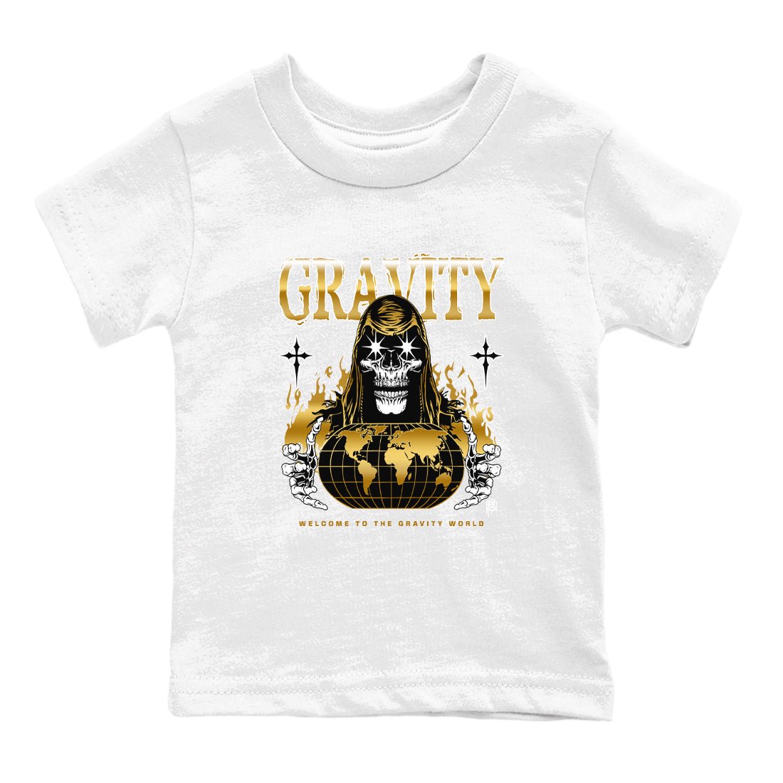 1s Black Metallic Gold shirts to match jordans Gravity sneaker match tees Jordan 1 High OG Black and Gold SNRT Sneaker Tees streetwear brand Baby and Youth White 2 cotton tee