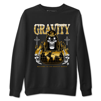 1s Black Metallic Gold shirts to match jordans Gravity sneaker match tees Jordan 1 High OG Black and Gold SNRT Sneaker Tees streetwear brand Black 2 unisex cotton tee