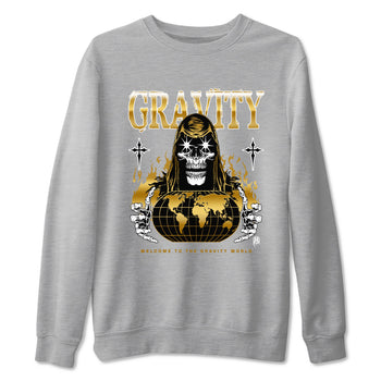 1s Black Metallic Gold shirts to match jordans Gravity sneaker match tees Jordan 1 High OG Black and Gold SNRT Sneaker Tees streetwear brand Heather Grey 2 unisex cotton tee