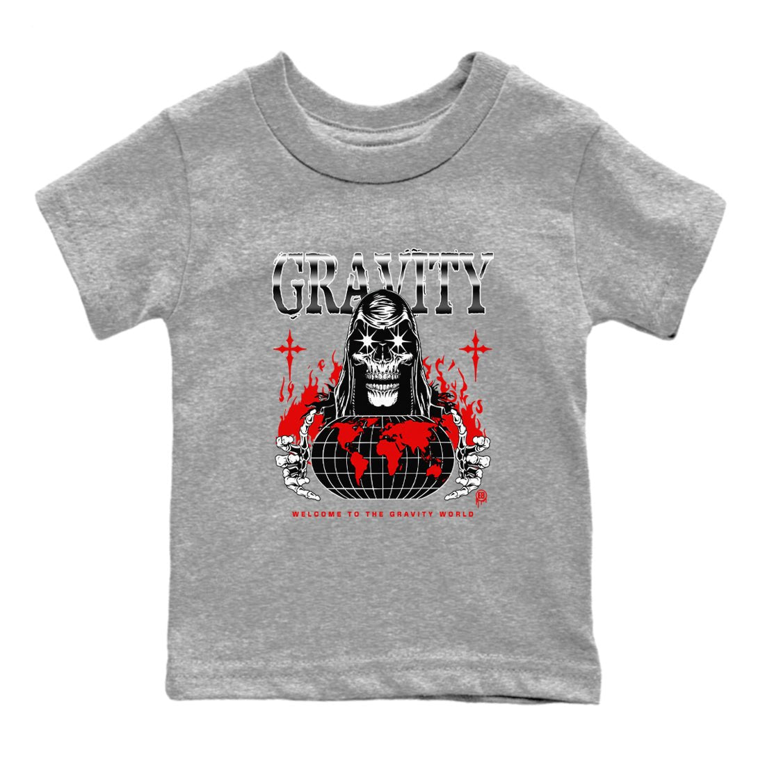 AJ1 Black Toe Reimagined shirts to match jordans Gravity sneaker match tees Air Jordan 1 Black Toe Reimagined SNRT Sneaker Tees streetwear brand Baby and Youth Heather Grey 2 cotton tee