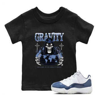 AJ11 Diffused Blue shirts to match jordans Gravity sneaker match tees Air Jordan 11 Diffused Blue SNRT Sneaker Tees streetwear brand Baby and Youth Black 1 cotton tee